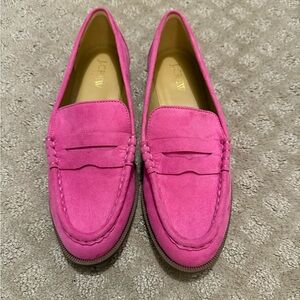 J. Crew factory NWT pink suede loafers